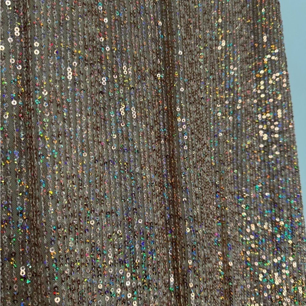 Lovely Day Rose Gold Sequin camisole floor length gown size medium - Picture 2 of 10